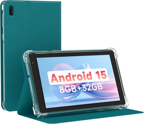 Vista 8 de NOVOJOY Tablet de 7 Pulgadas con Estuche, Tablet PC Android 15, Almacenamiento de 32GB 8GB RAM Tablets con Procesador Quad-Core Tableta pc Android