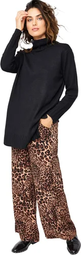 Vista 6 de Ellos Suéter tipo túnica de cuello alto acanalado de talla grande para mujer