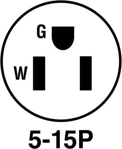 Vista 2 de Legrand Pass & Seymour 4867ANWCC10 - Enchufe angular de nailon de servicio mediano de 15 amperios y 250 V, NEMA 5-15P, color blanco (1 unidad)