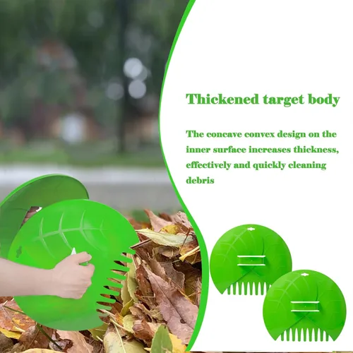 Vista 5 de Eastrans Cucharas de hojas y rastrillos de mano, garras de hoja para recoger hojas, recortes de césped y escombros de césped, verde claro, 2 piezas