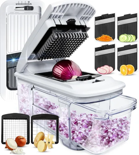 Cortador de mandolina Fullstar para cocina - Picador de verduras, picador de cebolla y patata, picador de alimentos, verduras, frutas con