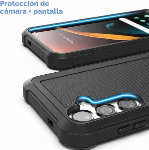 Vista 7 de Falcon Series ENCASED Belt - Funda protectora para Samsung Galaxy S24, con protector de pantalla de vidrio templado y clip de funda (negro)