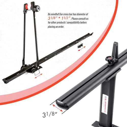 Vista 3 de AA-Racks Modelo APX2502-BLK - Escalera de aluminio para camioneta de perfil bajo con topes de carga