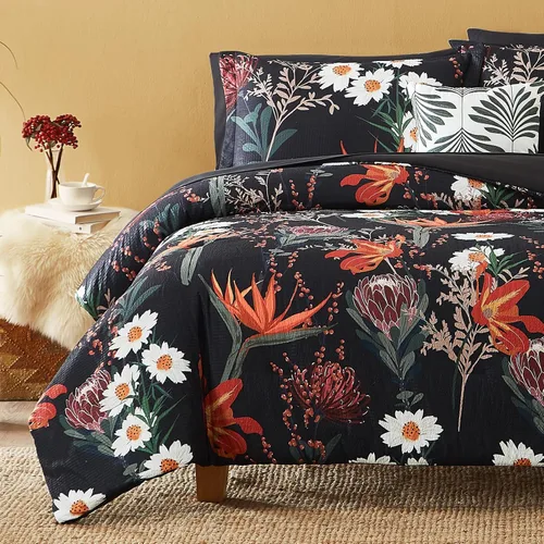 Vista 20 de CASAAGUSTO - Juego de edredón de 5 piezas, diseño floral verde, juego de ropa de cama en una bolsa, con edredón botánico con mariposas, sábanas