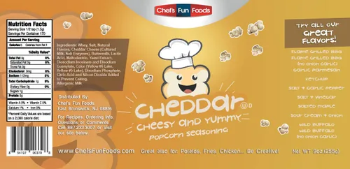 Vista 2 de Popcorn Cheesy Cheddar 9 onzas Comida Kosher para restaurantes y cocineros caseros Sin MSG ni rellenos Ideal para palomitas de maíz, alimentos