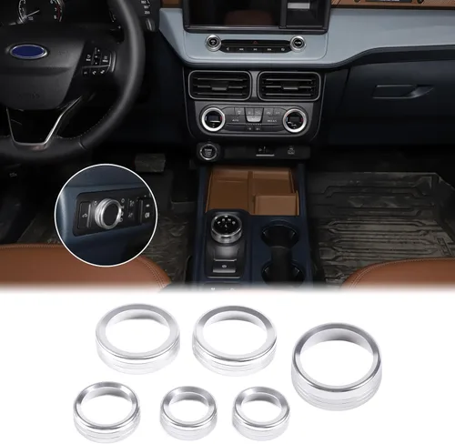 Vista 21 de Cubierta de anillo de botón de palanca de cambios de automóvil compatible con Ford Maverick 2022-2024, cubierta de anillo para palanca de cambios