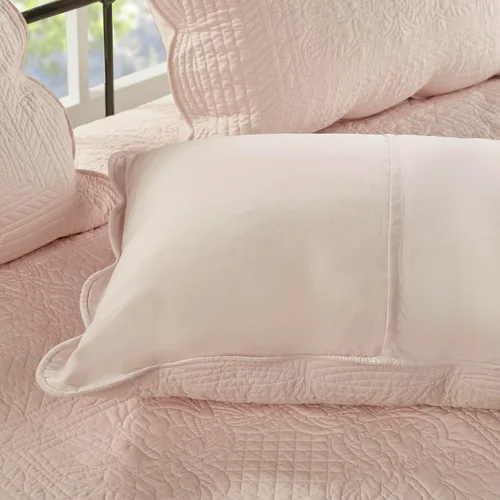 Vista 4 de Madison Park - Juego de cubrecama para día - Cobertura de moda con acolchado de damasco y bordes festoneados, ropa de cama de lujo para todas