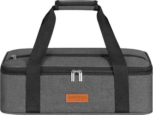 Transportador de Cazuela Aislado para Alimentos Calientes o Fríos, Transportador de Alimentos Aislado Reutilizable para Fiestas Potluck, Picnic,