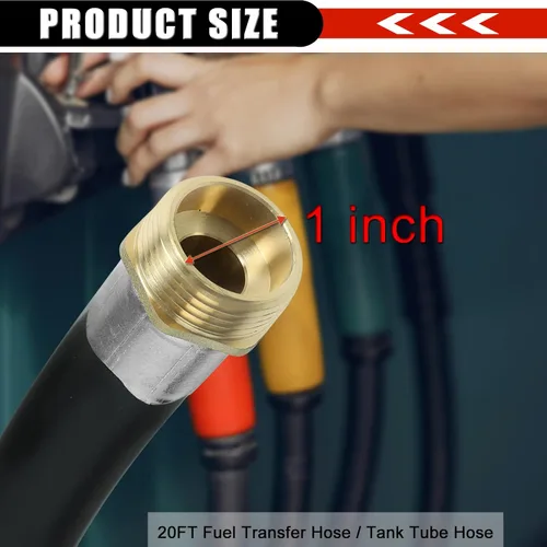 Vista 2 de SUPERFASTRACING Manguera de transferencia de combustible de 1 "x 20' Bomba de aceite fluido/Manguera de tubo de tanque Negro