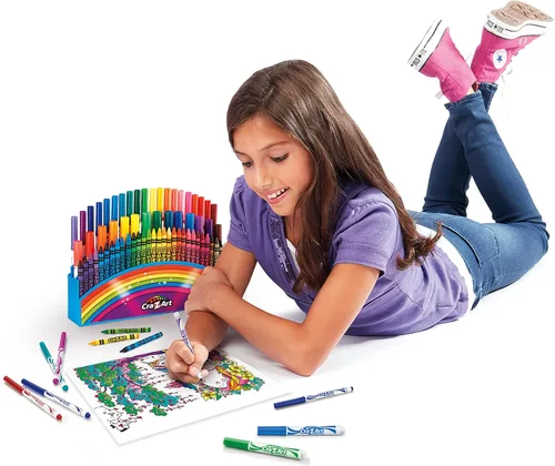 Vista 5 de Cra-Z-Art Estuche de arte increíble de 64 piezas con colores vibrantes, crayones y marcadores de punta fina y súper punta ideal para niños a partir