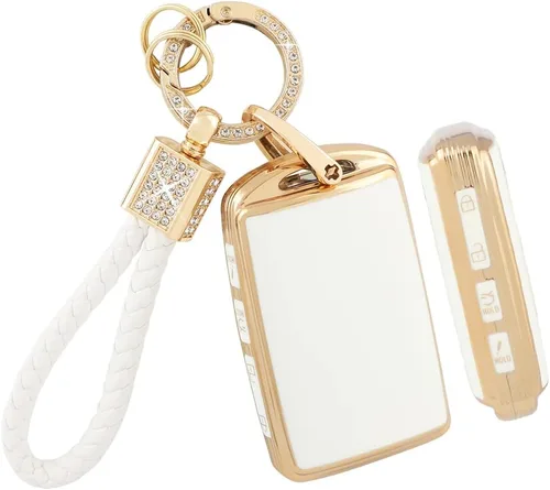 Vista 8 de PIFOOG Funda para llavero Mitsubishi, accesorios Outlander Lancer Mirage, carcasa protectora para llaves de coche, cubierta completa, llavero