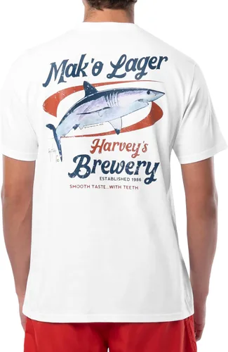 Vista 59 de Guy Harvey Camiseta de manga corta con bolsillo gráfico de algodón OG para hombre Leche de Almendra/Rig Masters