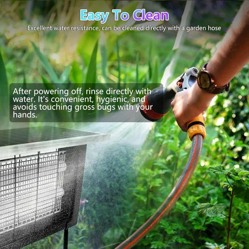 Vista 6 de Exterminador solar de insectos para exteriores con cable de extensión de 13 pies para 2500 pies cuadrados, exterminador eléctrico portátil