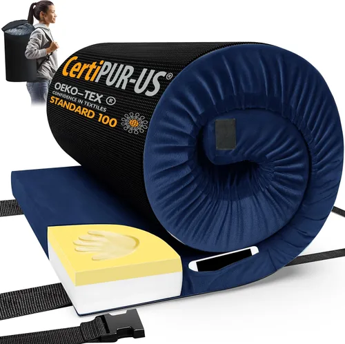 Vista 23 de CYMULA Colchón de Espuma de Memoria para Camping, CertiPUR-US Almohadilla de Dormir, Colchón Portátil Enrollable para Adultos, Almohadillas de Cama