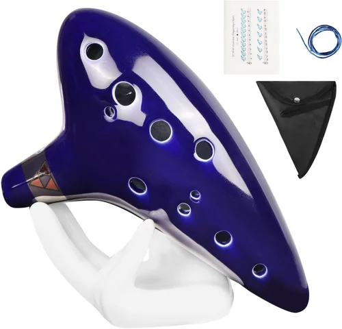 Mr.Power 12 agujeros Ocarina Alto C Flauta Occarina Taps Blue Ceramic/Clay stl Orcarina Inspirado en el Tiempo con bolsa y libro de canciones,