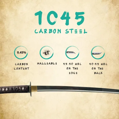 Vista 3 de Handmade Sword - Espada Wakizashi japonesa, práctica, forjada a mano, acero al carbono 1045/1060/1080, templado al calor, espiga completa, afilada