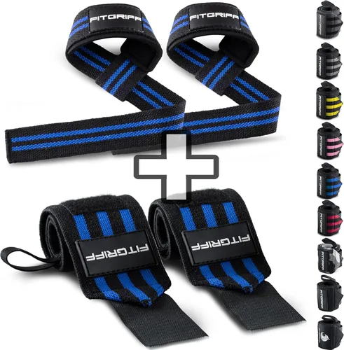 Vista 11 de Fitgriff® Lifting Straps & Wrist Wraps (Bundle) Superior Support for Weightlifting & Gym Workouts - for Men and Women