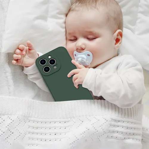 Vista 7 de bicol Funda para iPhone 15 Pro Max con protector de pantalla, protección mejorada del lente de la cámara, funda protectora de silicona líquida suave