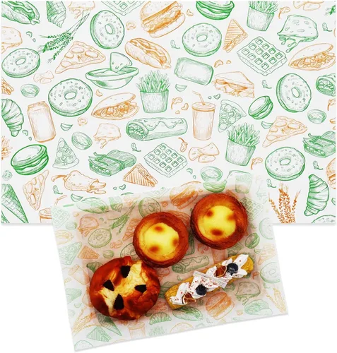 Vista 15 de 300 hojas de papel de delicatessen de 10 x 10 pulgadas, hojas de papel encerado para alimentos, papel de envoltura de sándwich resistente a