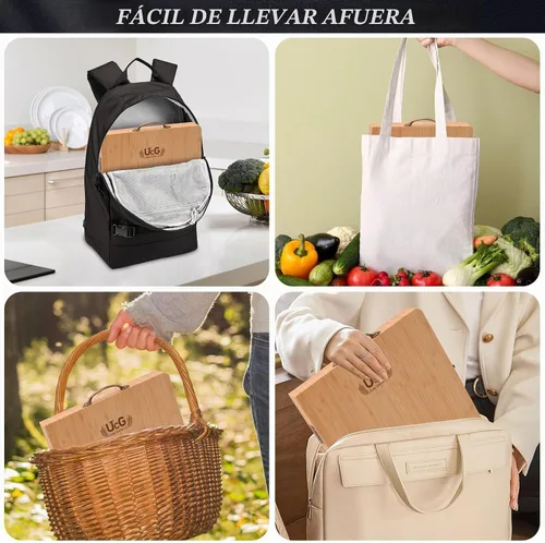 Vista 9 de Tabla de charcutería regalos para mujeres: tabla de queso plegable de bambú con cuchillo Unique White Elephant Gift Wedding Housewarming Mothers