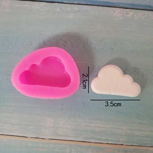 Vista 7 de Fewo Molde de silicona para fondant de nube de tamaño pequeño, color rosa, prisma rectangular, moldes de decoración de tartas, 2