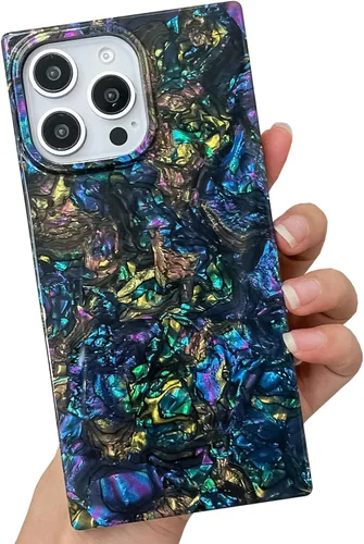 Vista 46 de BANAILOA Funda compatible con iPhone 14 Pro con borde rectangular, bonita funda protectora de lujo con pintura al óleo y flores para mujeres