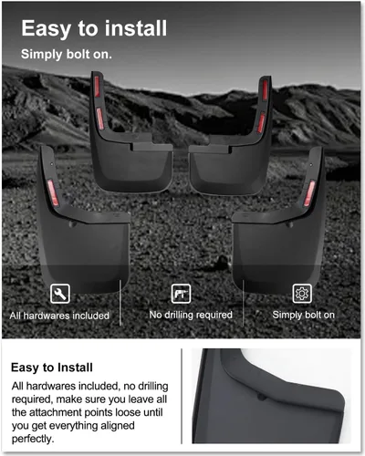 Vista 7 de Kiwi Master Guardabarros para Ford F-150 2015-2020 (con guardabarros), Guardabarros de Servicio Pesado, Protectores contra Salpicaduras Delanteros