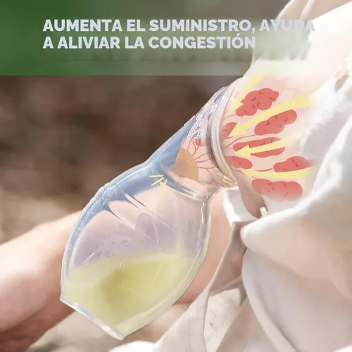 Vista 6 de haakaa Extractor Manual de Leche para Lactancia, de Silicona, Transparente 4 oz/100 ml