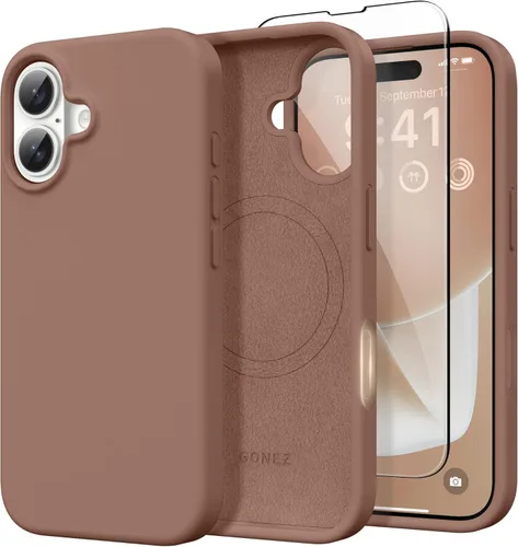 Vista 76 de GONEZ Funda magnética para iPhone 14, compatible con Magsafe, con protector de pantalla + protector de cámara, forro de microfibra antiarañazos