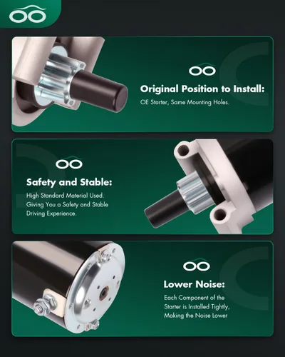 Vista 4 de SCITOO Motor de arranque compatible con 1989-1993 para John Deere STX30 para Kohler 9HP STC0026 AM117130 5775 12-098-10
