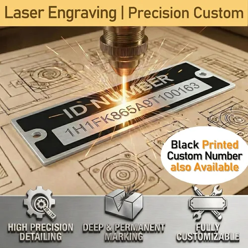 Vista 2 de Entrega más rápida de 3 a 6 días - Placa de número VIN para remolque, placas de identificación de remolque personalizadas, reemplazo de etiqueta