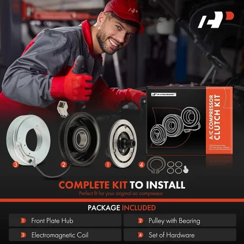 Vista 2 de A-Premium Kit de embrague de compresor de A/C para Subaru Impreza 2.0L 2.5L 2002-2007, apto para Subaru 9-2X 2.0L 2.5L 2005-2006