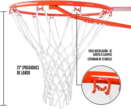 Vista 5 de Ultra Sporting Goods Red de baloncesto resistente de repuesto – Anti látigo para todo tipo de clima, se adapta a llantas estándar para interiores