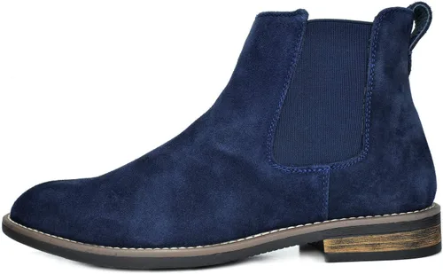 Vista 2 de Bruno Marc - Botines tipo Chelsea de gamuza y piel para hombre