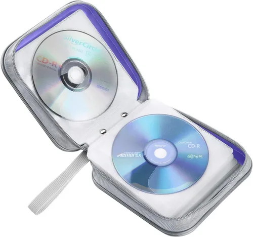 Vista 29 de Funda para CD, capacidad para 40 unidades, para CD/DVD, cartera, de plástico duro, DVD, para coche, hogar, oficina, viajes (negro)