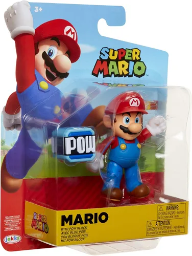 Vista 8 de Super Mario Figura de acción articulada coleccionable de Mario de 4 pulgadas con accesorio de prisionero de guerra