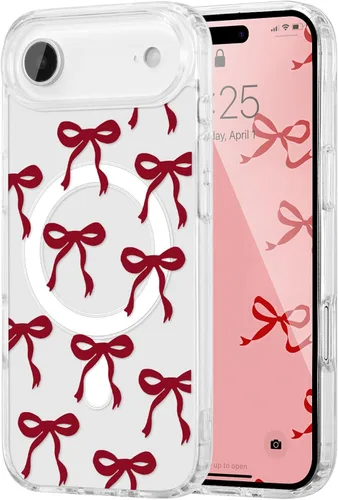 Vista 38 de UEEBAI - Funda magnética para iPhone 11, diseño de lazo, compatible con MagSafe, funda transparente delgada inalámbrica, antiamarilleo, a prueba