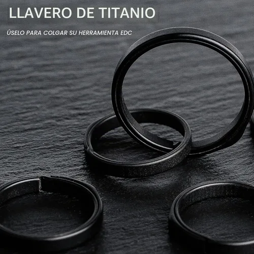 Vista 6 de TISUR Llaveros de titanio, anillos de llavero resistentes