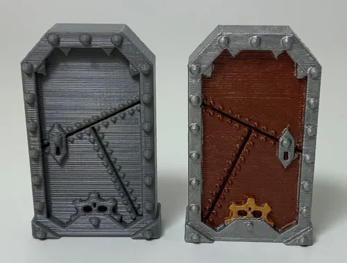 Vista 2 de Puertas - RPG - Calabozos y Dragones - DND - Pathfinder - Señor del Anillo - Figura miniatura (gris/sin pintar) (tamaño humanoide)