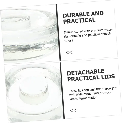 Vista 3 de 3pcs Mason Jar Stone Pressing Food Containers Wine Fermentating Vegetales Sellado Tapas de boca ancha Mason Jar Tapas Suministros de conservas