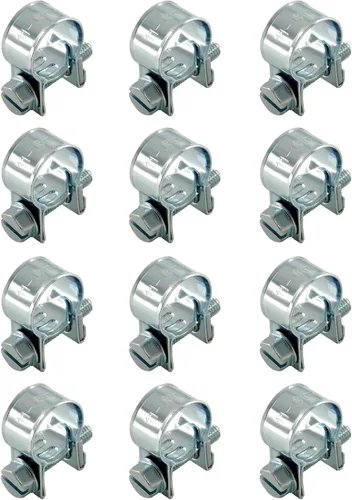 Vista 9 de 12 piezas, abrazaderas para línea de gas (6-8 mm), abrazaderas ajustables para manguera de combustible con revestimiento de zinc, abrazaderas