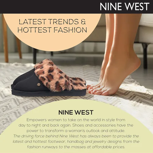 Vista 7 de NINE WEST Pantuflas para mujer, extra suaves y cómodas, para invierno, para casa
