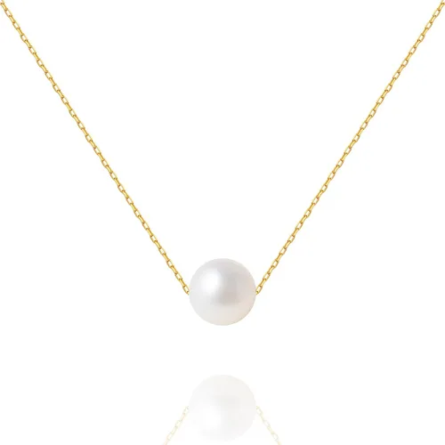 Gargantilla AAA de una sola perla de 0.236 a 0.395 pulgadas, collar con colgante de perlas cultivadas de agua dulce de plata esterlina para mujer,