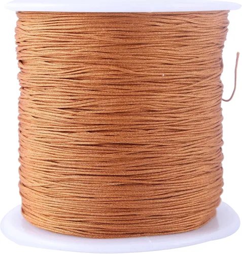 Vista 133 de KONMAY 1 rollo de cuerda de nailon de 150 yardas, trenzado de 0.016 in de nailon Shamballa Macramé/cordón de cuentas, cordón de nudo chino, cuerda