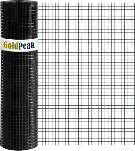 Vista 7 de GoldPeak Black Hardware Cloth Malla de 1 pulgada 36'' x 50' calibre 17, rollo de malla de alambre de pollo con revestimiento de vinilo, cercado