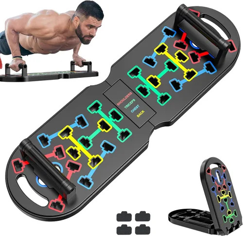 Vista 9 de Portable Home Gym Workout Equipment, Push Up Board, Pilates Bar & Fitness Accessories with Resistance Bands for Upper Body Strength Training Full