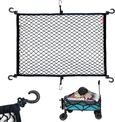 MAMIKO Red de carga para carro plegable utilitario, carrito de jardín, carrito plegable, carrito de playa, hecho de red de nailon resistente con