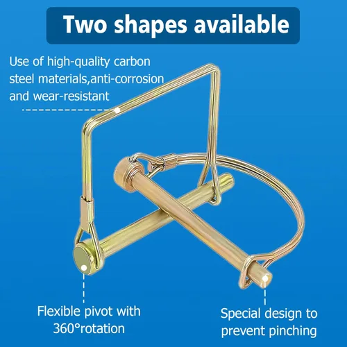 Vista 4 de 22 pasadores de bloqueo de eje de 1/4, 5/16 y 3/8 pulgadas de diámetro en 2 formas de cuadrado y arco, pasador de enganche de remolque resistente