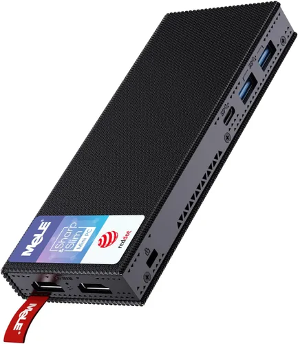 Vista 9 de MeLE Mini PC sin ventilador Stick PCG02 Pro N5100 8GB/256GB, WiFi5 USB PD3.0, Micro Computadora de escritorio Dual HDMI, Gigabit Ethernet BT5.1