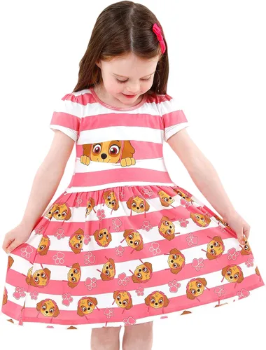 Vista 2 de Paw Patrol Vestido Vestido de algodón suave para niñas Vestidos Skye